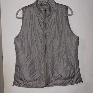 Women's Quilted Gray Vest Reversible